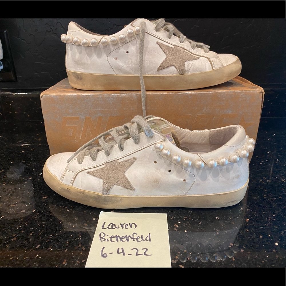 SOLD 🦄Golden Goose Pearl Necklace Superstars Sz 38🦄 - Picture 4 of 15